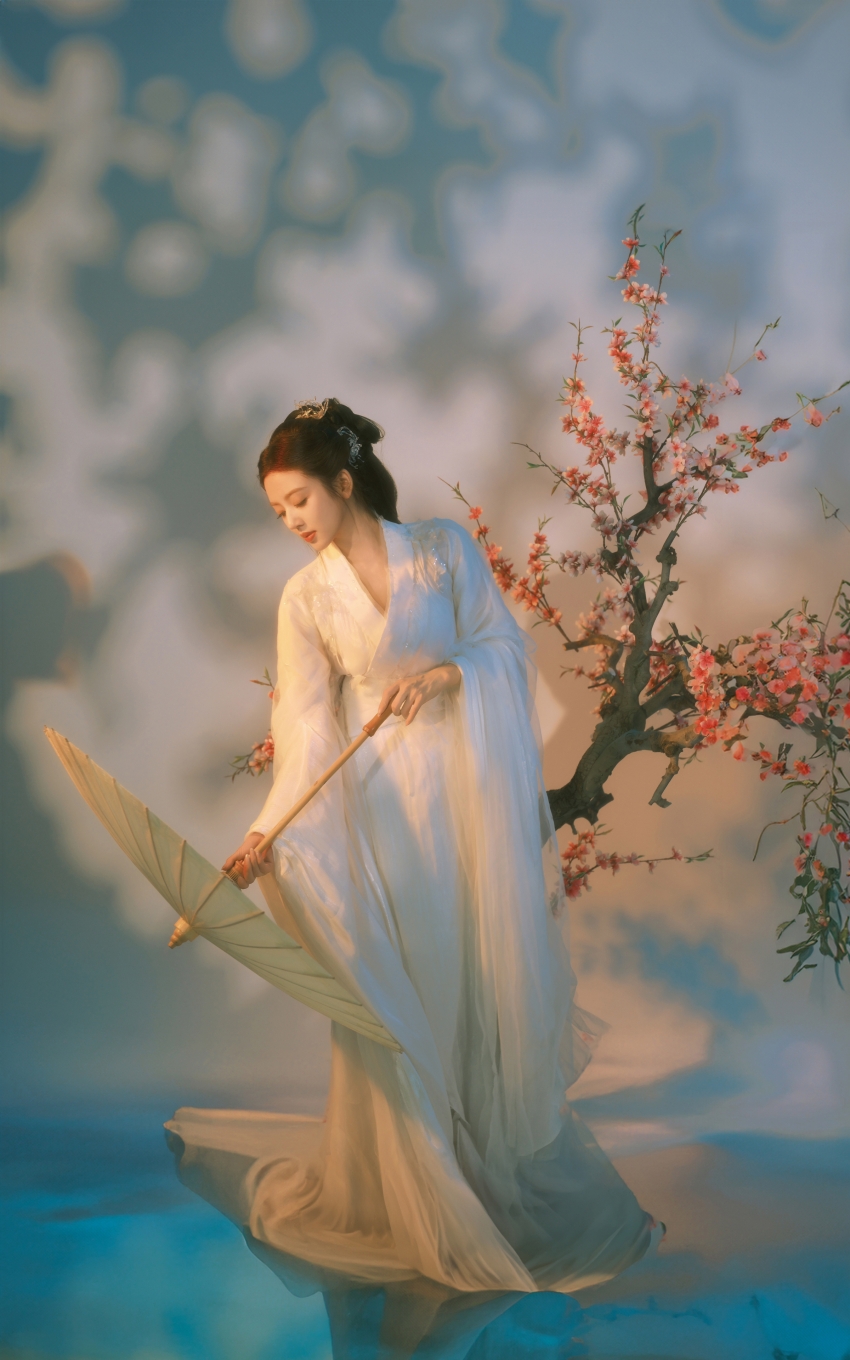 唯美古风美女何瑞贤4k手机壁纸竖屏